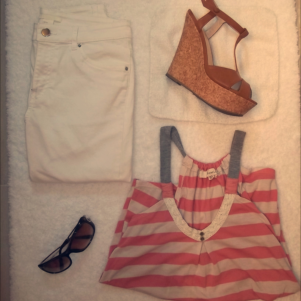 Light Weight Pink and White Striped Shirt Size XS